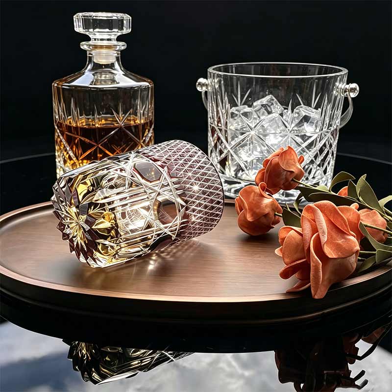 two tone purple amber edo kiriko star cut 24% lead crystal whiskey tumbler two tone purple amber edo kiriko star cut 24% lead crystal whiskey tumbler