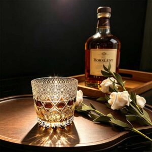 purple inlay star cut 24% lead crystal edo kiriko whiskey tumbler