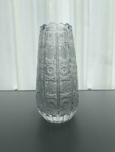 24 lead bohemian crystal vase | hand cut boho vintage decor vase
