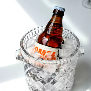 24% lead crystal star diamond hand cut ice bucket | bohemian vintage bar chiller (复制)