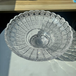 24% lead bohemian gilded enamel crystal pedestal fruit compote | vintage boho centerpiece bowl (复制)
