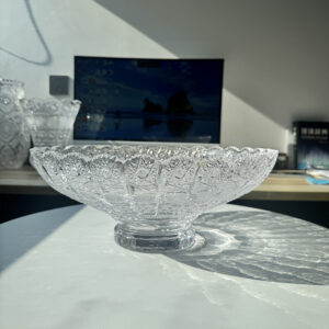 24% lead bohemian gilded enamel crystal pedestal fruit compote | vintage boho centerpiece bowl (复制)